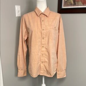 COVA Orange Peach Long Sleeve Men's Shirt Lightweight Size Large